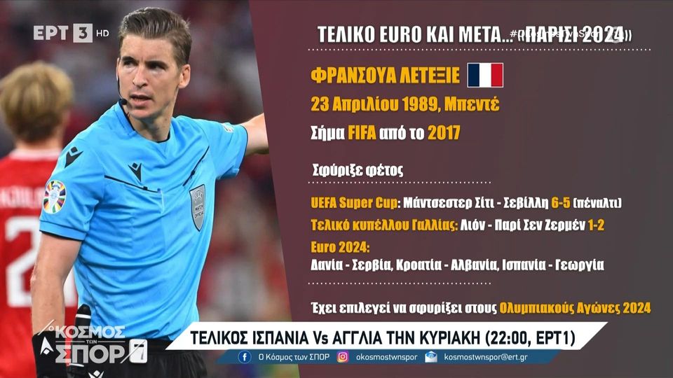 EURO 2024 | Αυτός θα &#8220;σφυρίξει&#8221; τον μεγάλο τελικό (video)